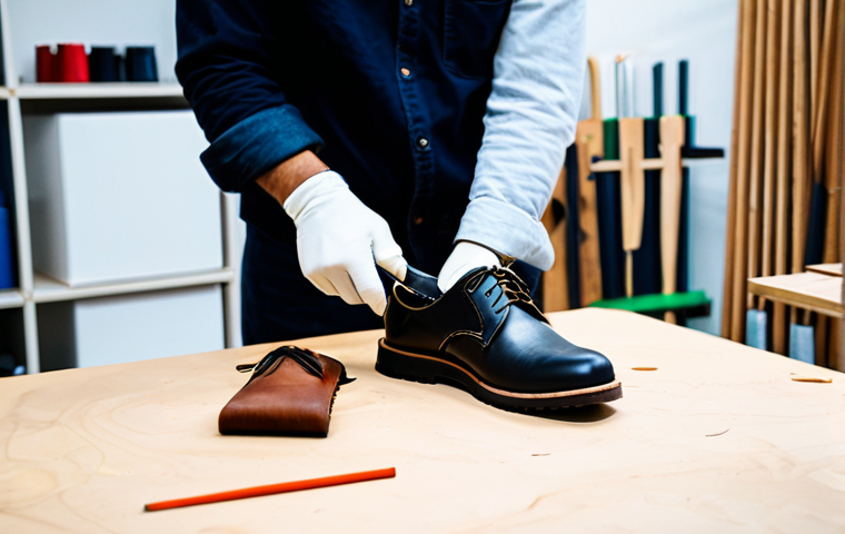 지속가능한 비즈니스 모델에 대한 정부 정책 - Circular Supply Chain Innovation**
"A brightly lit workshop featuring artisans crafting new shoe co...
