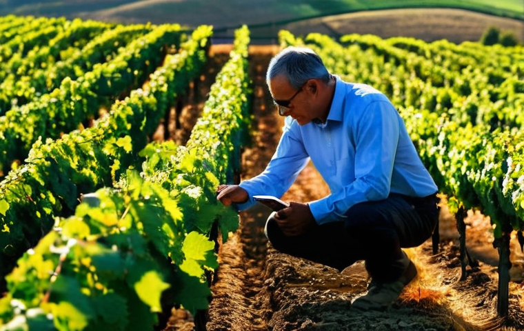 지속가능한 비즈니스 모델을 위한 기술 활용 - **Smart Vineyard & Resource Optimization in La Rioja**
"A vibrant, wide-angle shot of a pictures...